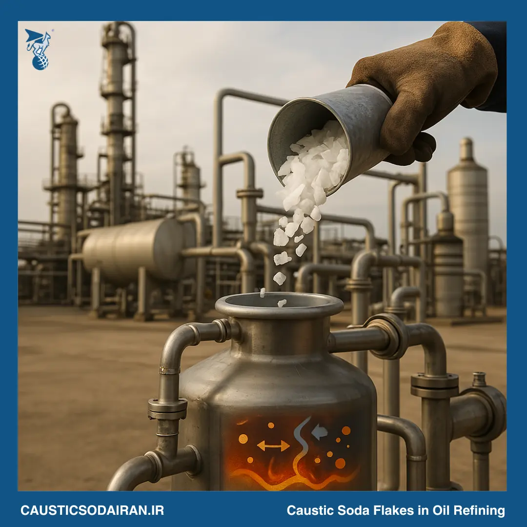caustic soda flakes in oil refining
