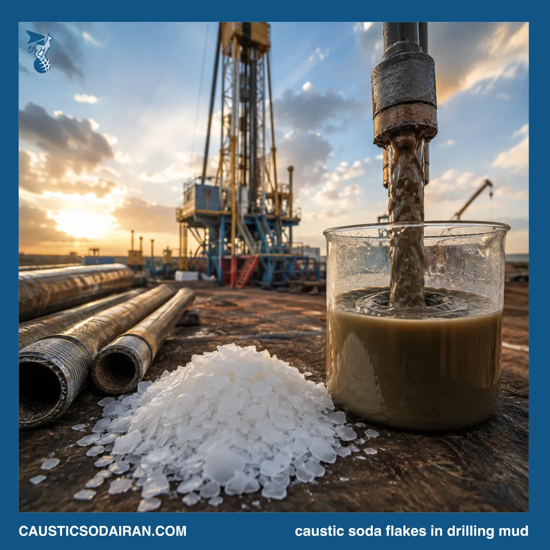 caustic soda flakes in drilling mud